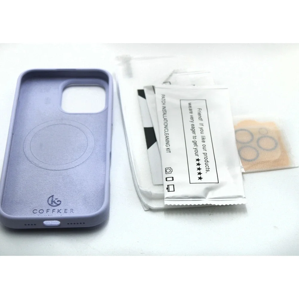 COFFKER iPhone 16 Pro Max Case Lilac Purple Silicone Shockproof Suction Cup Case
